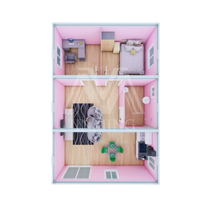 Fourniture directe en usine depuis la Chine Maisons préfabriquées en acier pour bureaux à domicile-Maison préfabriquée en conteneur à panneau mural détachable - Product Image 3