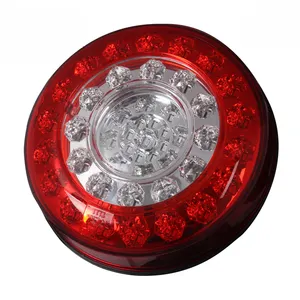 tailight truck round Suppliers-24V E-MARK Approved LED Tail Light for truck trailer RV LED Round Turn Signal Stop light