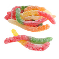 Bonbons gélifiés multicolores en forme de ver, saveur fruitée, acidulés, en vrac, OEM/ODM