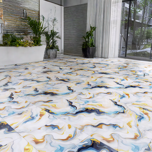 Azulejos de Porcelana Cuadrados Negros Dorados de 600x1200mm, Resistentes al Desgaste, con Textura de Cuero Brillante, para Paredes y Pisos de Cocinas de Villas - Product Image 3