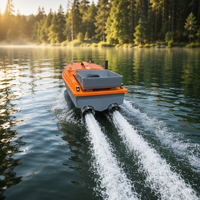 Perahu Umpan Plastik Portabel dengan Baterai Isi Ulang, Motor Ganda, GPS, dan Tombol Kembali Satu Sentuhan untuk Memancing di Danau dan Kolam