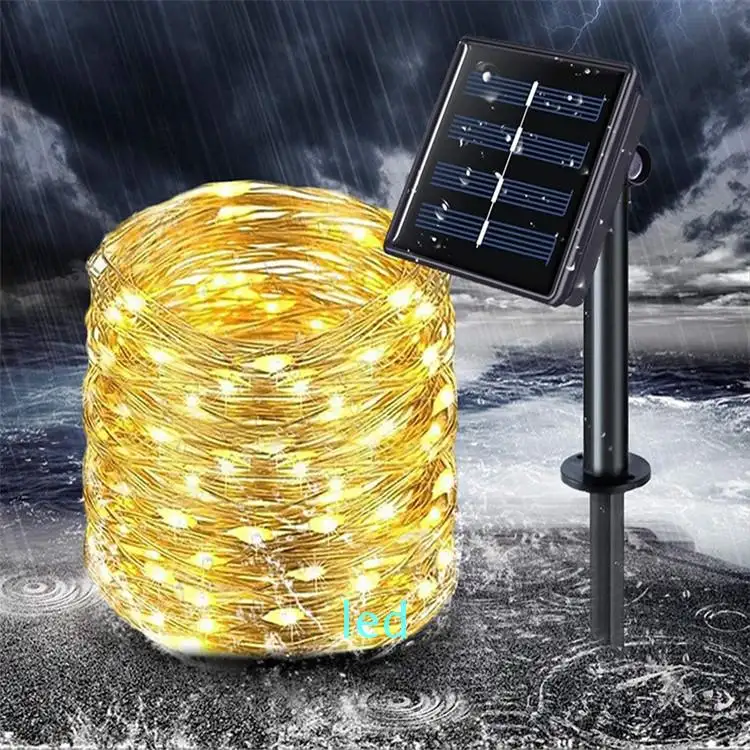 Outdoor Waterproof Decoration 8 Modes LED remote control Solar Fairy Lights for Patio Yard Trees Christmas Wedding Party Decor