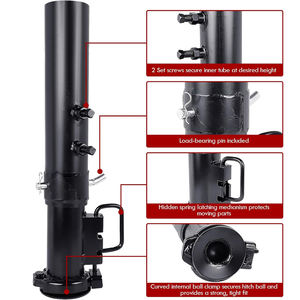 <span class=keywords><strong>Attelage</strong></span> de remorque robuste à tube rond col de cygne avec goupille de charge, <span class=keywords><strong>boule</strong></span> de 2-5/16 pouces, réglage de capacité, attache de quinzième roue de 8 pouces - Product Image 3