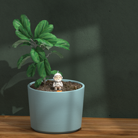 Jardinières Olla en terre cuite personnalisées, décor de jardin, forme d'astronaute, avec couvercle, auto-arrosantes, à picots, en céramique semi-émaillée, pour serre