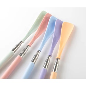 Beige Simple Three-speed Adjustable Telescopic Shoe Plastic Shoehorn Lazy Shoe Puller Easy Storage Plastic Shoe Spoon - Product Image 2