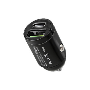 Chargeur de voiture double port 50W PD3.0 à charge rapide 12-24V avec sorties Mini USB-C et USB-A pour appareils mobiles - Product Image 1