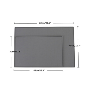 الكلب سيليكون تحديد الموقع وعاء قطة حصيرة تغذية حيوانات أليفة طبق الطعام مصاصة عدم الانزلاق سيليكون 40x60CM - Product Image 6