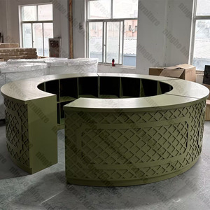 Barra Redonda de Madera Verde de Estilo Moderno para Alquiler en Bodas, Fiestas y Eventos, en Oferta - Product Image 5