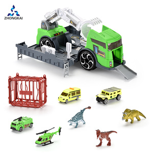 Kids Deformed Truck Toys Cars Dinosaur Capture Base Car Parking Lot Toy Dinosaur Transport Carrier Garage Vehicles Toy Set