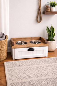 Tempat Makan Anjing dari Kayu dengan Laci - Product Image 4