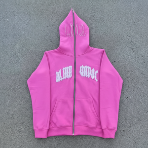 Sweat à capuche noir en strass, style streetwear, unisexe, crocheté, pour l'hiver - Product Image 1