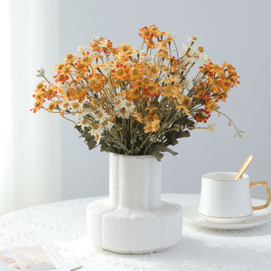 <b>Daisy</b> Artificial Flowers Yellow Orange Silk Bouquet Home Decor Long Lasting Wedding Props - Product Image 1