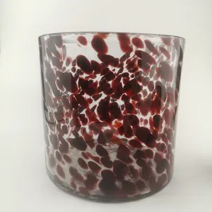 Porte-bougie en verre vintage moderne avec motif léopard, cylindre de Style Simple, résistant à la chaleur