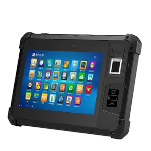 Wandhalterung IP67 Industrie 4G Android WLAN GPS 8 Zoll robustes Tablet mit Barcode-Scanner und Fingerabdruckleser