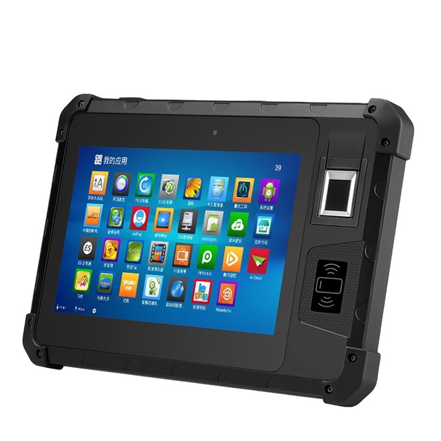 Wall Bracket IP67 Industrial 4G Android Wifi GPS 8 Inch Rugged Tablet With Barcode Scanner Fingerprint Reader