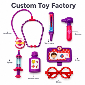 Usine de jouets sur mesure, kit de docteur en plastique professionnel OEM pour enfants, jeu de simulation médicale éducatif, vente en gros, 7 pièces - Product Image 2