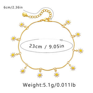 Chevillère bohème plaquée or 18 carats pour femme |   Bijoux de pied en cuivre pour <span class=keywords><strong>les</strong></span> <span class=keywords><strong>vacances</strong></span> d'été à la plage - Product Image 3