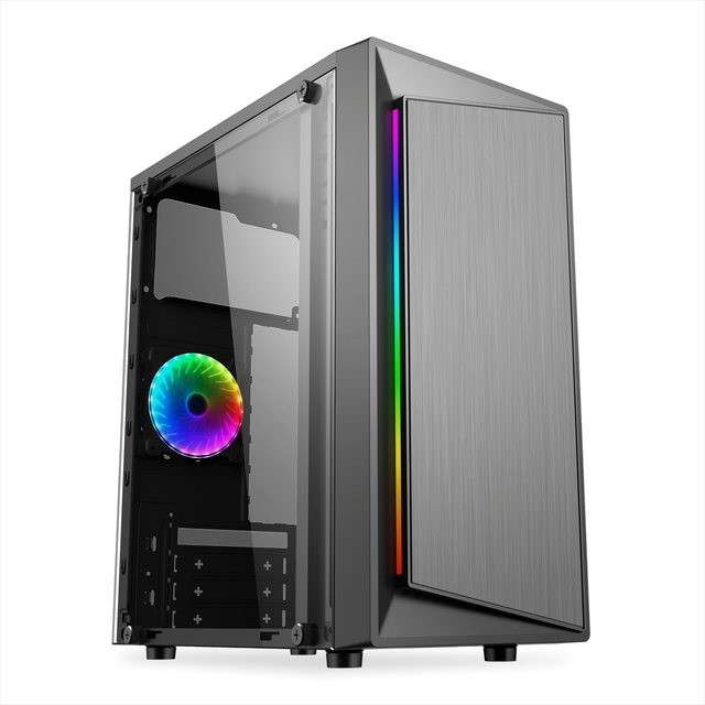 Wholesale M-ATX Mini-ITX Tower Office Case Aluminum Desktop Computer PC Case with Fan for Gaming and Audio Stock Sale