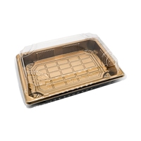 Récipient d'emballage alimentaire en plastique avec logo personnalisé plateau à sushi jetable à emporter avec couvercle