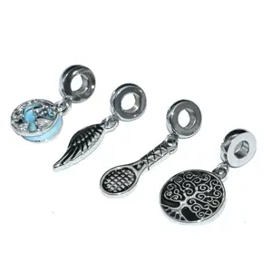 High Quality Stainless Steel Tree Of Life Pendant Big Hole Sideable Charms For Women Bracelet Making