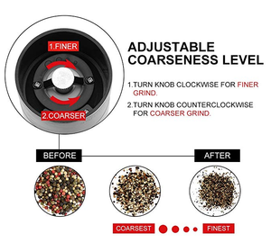 Moedor elétrico automático de sal e pimenta, moedor elétrico de aço inoxidável para sal e pimenta - Product Image 4