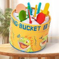 Houten kleursorteer-emmer gooi-spel werpspeelgoed cartoon spel hand-oog coördinatie Montessori speelgoed voor peuters kinderen