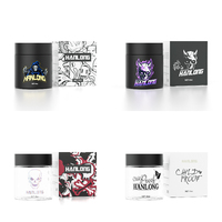 Pot de fleurs carré résistant aux enfants de 1oz 2oz 3oz 4oz personnalisé de luxe Pot en verre noir blanc Boîte de rangement en plastique Emballage