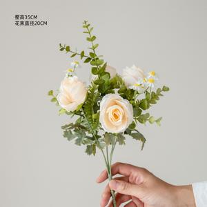 Bouquet de fleurs artificielles en roses pour mariée, style coréen, fausses roses, arrangements floraux pour demoiselles d'honneur - Product Image 6