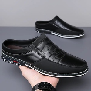 Mules de cuero genuino para hombre, punta cerrada, suela de goma antideslizante, zapatos informales para todas las estaciones, talla 40 41 42 43 44 45 - Product Image 4