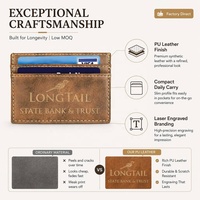 Porte-cartes de visite en cuir PU gravé au laser avec logo personnalisé, porte-cartes en similicuir gravable au laser sur mesure