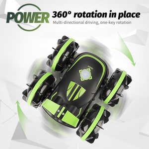 2,4 GHz afstandsbediening amfibische auto, elektrische dubbelzijdige flip stunt off-roader - rollende tumbler speelgoedauto - Product Image 5