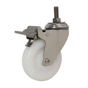 Lenk rolle Bolzen loch Schwenkbares Lenkrad Nylon Edelstahl M8 Schaft Schwenk brems rollen Räder - Product Image 6