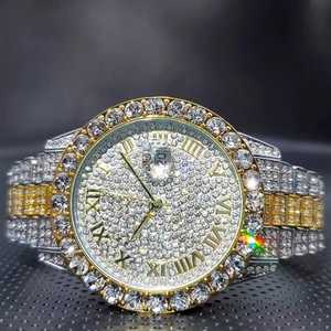Relojes de Diamantes de Lujo Únicos para Mujer, Reloj Redondo Plateado con Esfera Personalizada, Relojes de Pulsera de Cuarzo de Lujo con Circonitas - Product Image 2