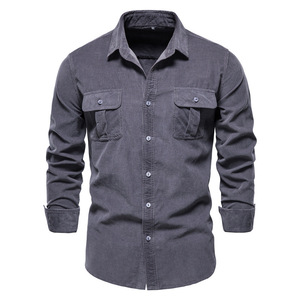 2021 Camisa de flanela de manga longa xadrez masculina personalizada atacado plus size respirável e anti-pilling para primavera temporada - Product Image 6