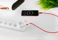 Adaptateur de voyage européen personnalisable Pheiyon 16A 250V avec câble de charge pour téléphone 1A+1C 0,6m, prise Schuko, protection IP20, ODM OEM