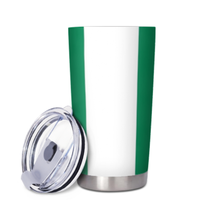 Gobelet isotherme 20 oz en acier inoxydable avec couvercle, motif drapeau du Nigeria, idéal pour le café, pour hommes et femmes