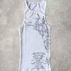 Camiseta sin mangas acanalada con gráfico Y2K personalizado para hombre, estilo slim fit, streetwear vintage, estampado gótico, camiseta sin mangas para gimnasio, chaleco muscular, <span class=keywords><strong>ropa</strong></span>. - Product Image 2