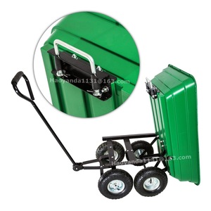 OEM 4 Wheel <b>Garden</b> Dump <b>Cart</b> 1105x510x945mm Carbon Steel Heavy Duty Utility Tool <b>Cart</b> for Outdoor Use - Product Image 5