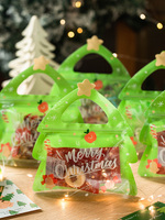 Pochette d'emballage personnalisée pour bonbons de Noël, sac en plastique alimentaire à fond plat pour emballage de cadeaux de friandises de fêtes