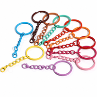 Porte-clés anneaux fendus couleur bonbon avec mousqueton en gros pour loisirs créatifs, breloques de sac, accessoires de porte-clés, breloques de sac à main