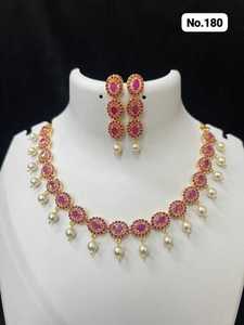 Conjunto de Collar y Pendientes de Lujo para Mujer con Detalles de Circonita y Piedras, Ideal para Bodas y Fiestas, Proveedor de Joyería de Moda - Product Image 5