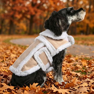 Abrigo de Invierno para Perro de Piel Sintética con Diseño de Chaleco Acolchado para Perros Pequeños, Estilo Clásico, Ropa Informal - Product Image 2