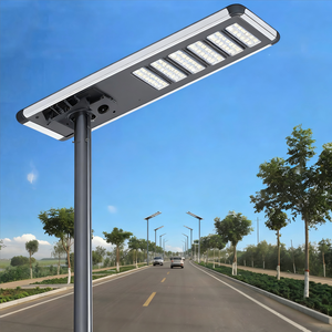 Farola solar de aluminio Todo en uno Farola solar Impermeable Tira de luces azules integradas Farola solar Led - Product Image 1