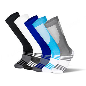 Deportes al aire libre 15-20 Mmhg Calcetines de compresión Alta calidad Hasta la rodilla Atlético Correr Rayas Logotipo personalizado Medias de compresión - Product Image 1