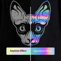 Vinyle thermocollant réfléchissant arc-en-ciel, autocollant réfléchissant irisé coloré, patch logo personnalisé pour vêtements, t-shirts, articles vestimentaires