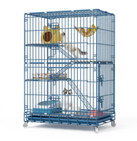 Enclos d'élevage pliable et respirant pour chat, multi-tailles, multi-niveaux, surélevé, en fer, pour intérieur, facile à ranger, toutes saisons
