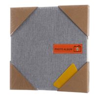 Álbum de lino simple autoadhesivo laminado DIY álbum de fotos vintage hogar gran capacidad