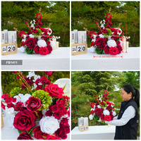 DKB Vente en gros de fleurs en soie personnalisées, arrangements en boules, centre de table, fleurs artificielles, centre de table de mariage, boule de fleurs