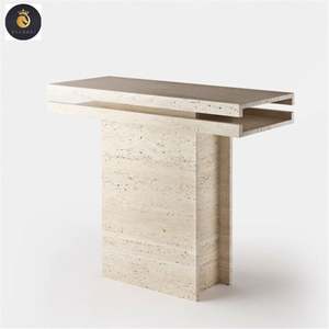 Мраморная мебель для прихожей, характерные и стильные столы из натурального мрамора, современный дизайн, травертин, консоль, стол для прихожей - Product Image 2