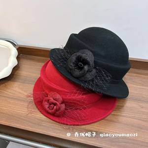 Recomendado por Little Red Book ~ Sombrero <span class=keywords><strong>de</strong></span> Bombín <span class=keywords><strong>de</strong></span> Lana 100% Elegante, Retro y <span class=keywords><strong>de</strong></span> Lujo Ligero <span class=keywords><strong>para</strong></span> Mujer, Sombrero <span class=keywords><strong>de</strong></span> Ala Ancha <span class=keywords><strong>de</strong></span> Moda <span class=keywords><strong>para</strong></span> Invierno - Product Image 2